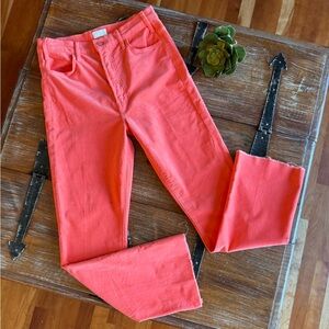 Mother Bright Corduroy Hustler Ankle Fray